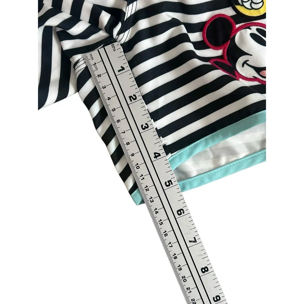 Disney Store Mickey‎ Mouse Swim Trunks Shorts Boy Size 4 Striped Patches Lined
